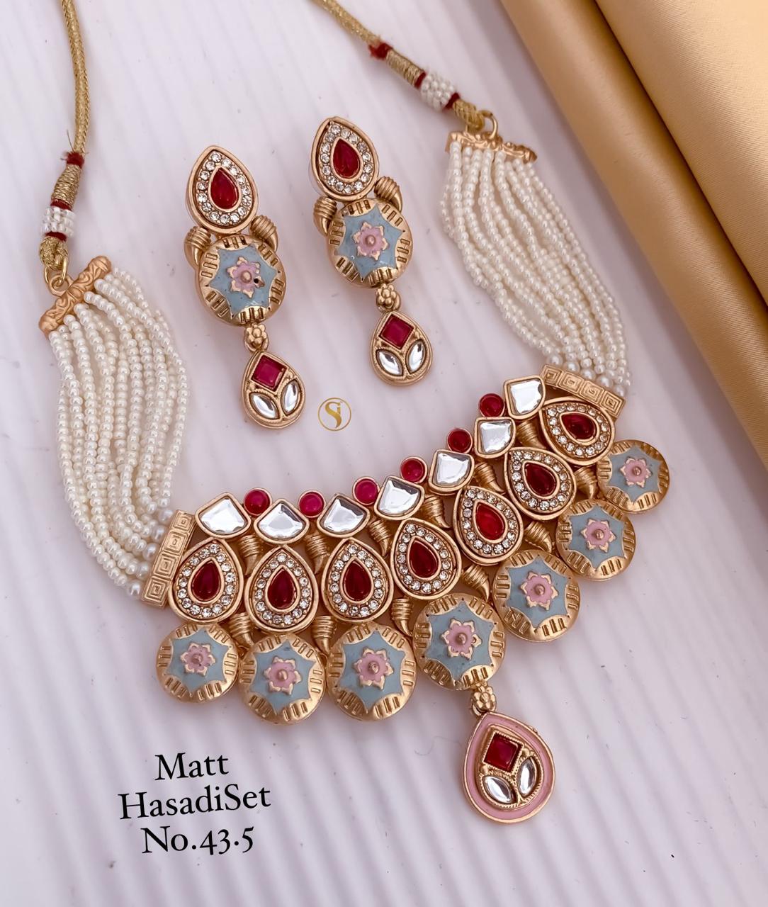 Fancy Matte Gold Plated Hasadi Set 4 Wholesale Online
